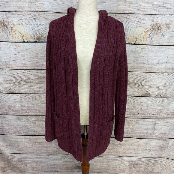 Abercrombie & Fitch Sweaters - Ambercrombie & Fitch Lambs Wool Open Cardigan with Hood